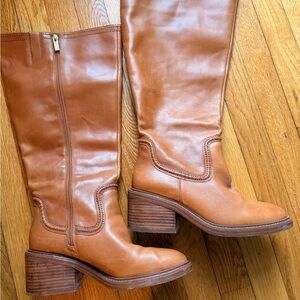 Vince Camuto Tan Leather Heeled Boots